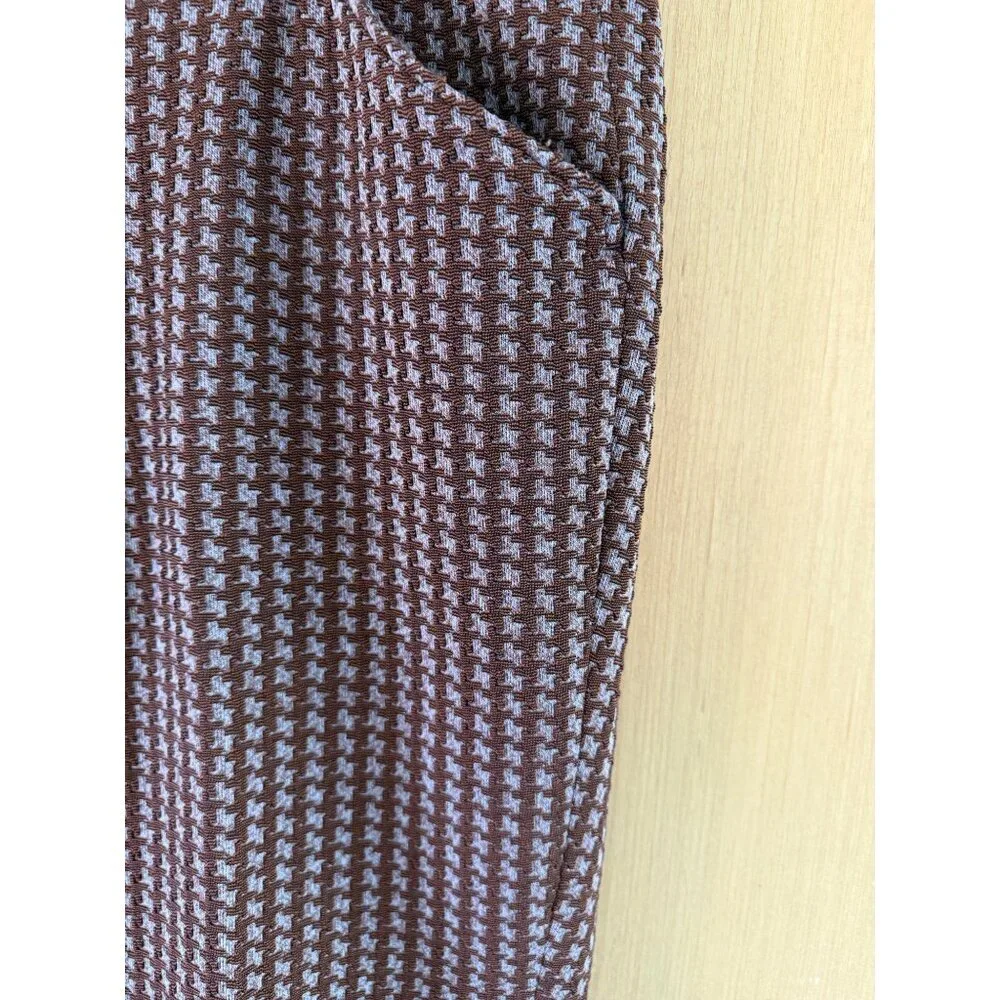 Swagger 60s Mens Houndstooth Skinny Ankle Pants Size 34/31 Brown Hipster